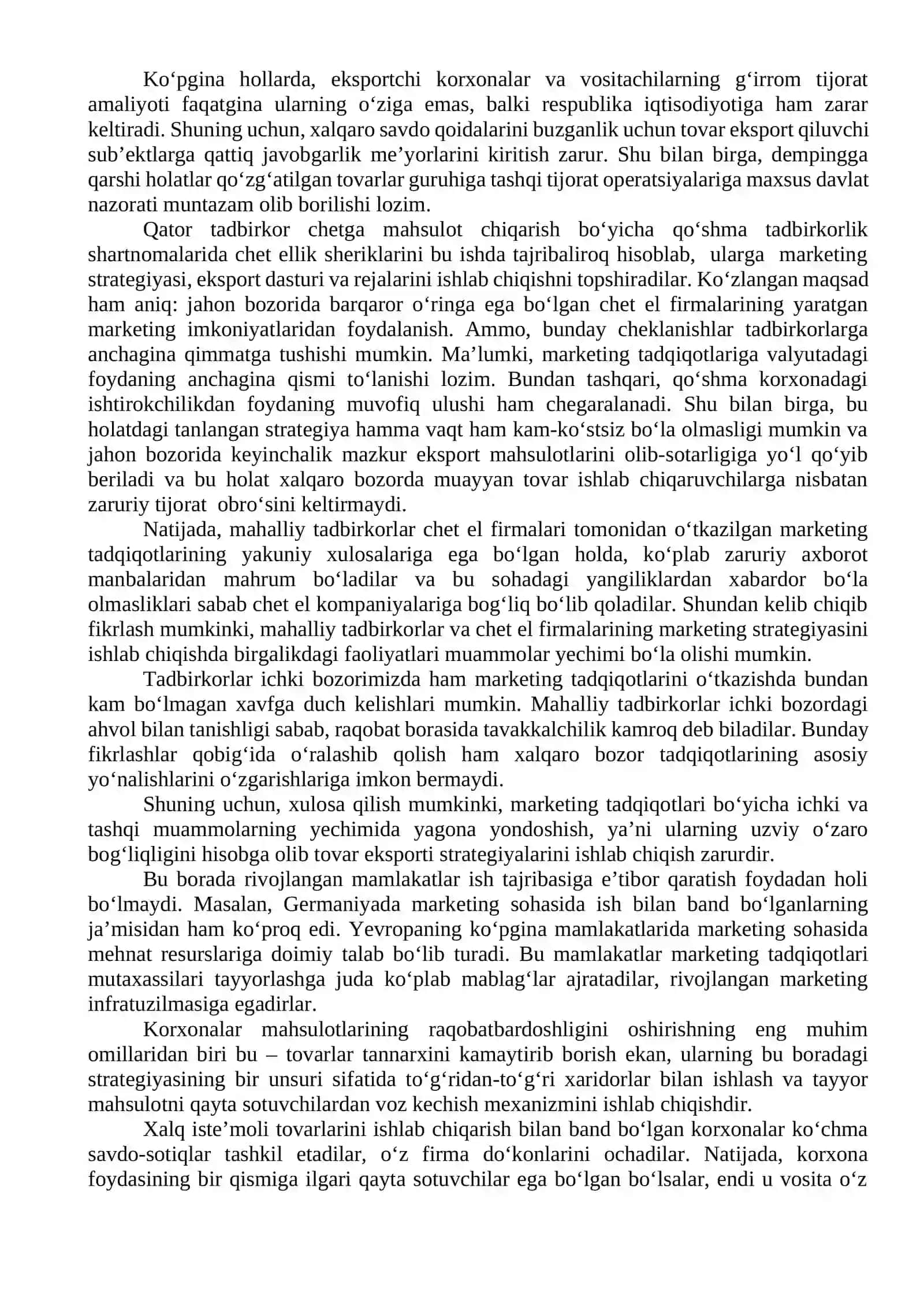 Kichik biznes va xususiy tadbirkorlik korxonalarining raqobatbardoshligini oshirish yo‘nalishlari 2