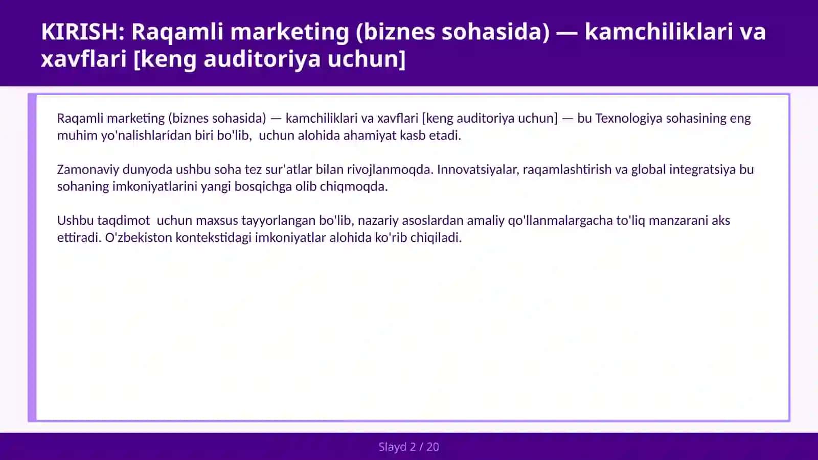 Raqamli marketing (biznes sohasida) — kamchiliklari va xavflari [keng auditoriya uchun] 2