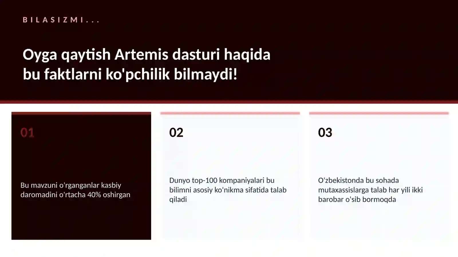 Oyga qaytish Artemis dasturi 2