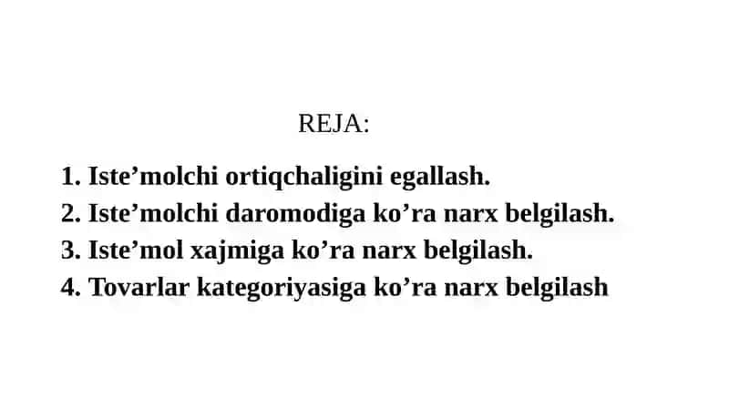 NARXLARNI MUVOFIQLASHTIRISH VA MONOPOLIYAGA QARSHI QONUN 2