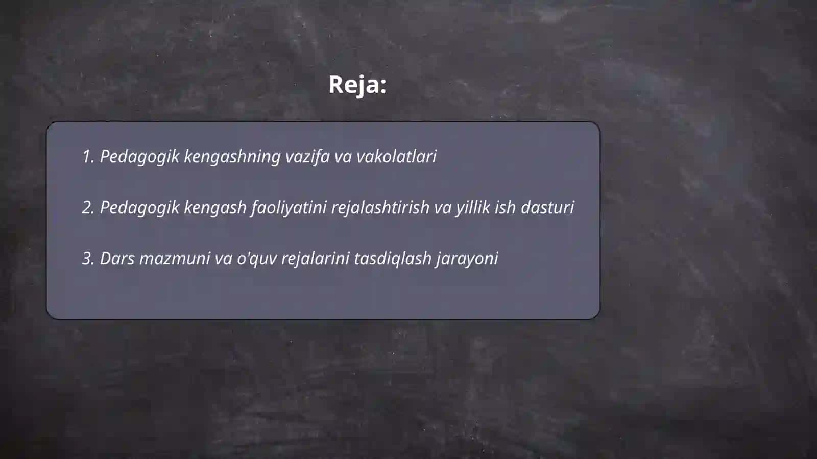 Pedagogik kengash faoliyat 2