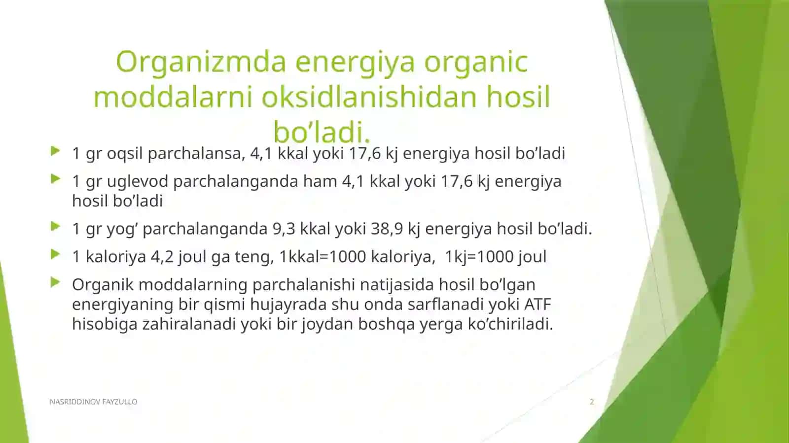 ORGANIZMDA ENERGIYA ALMASHINUVI VA ATF 2