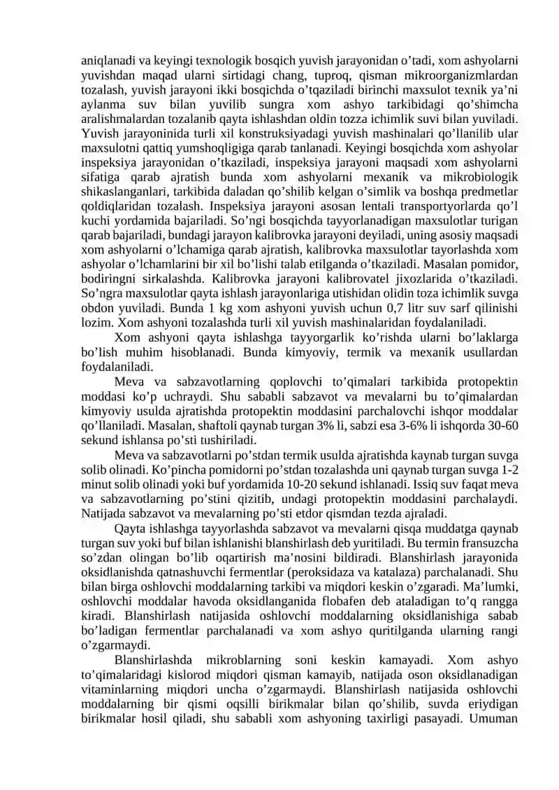 Mevalarni qayta ishlash texnologiyalari va jihozlari 2