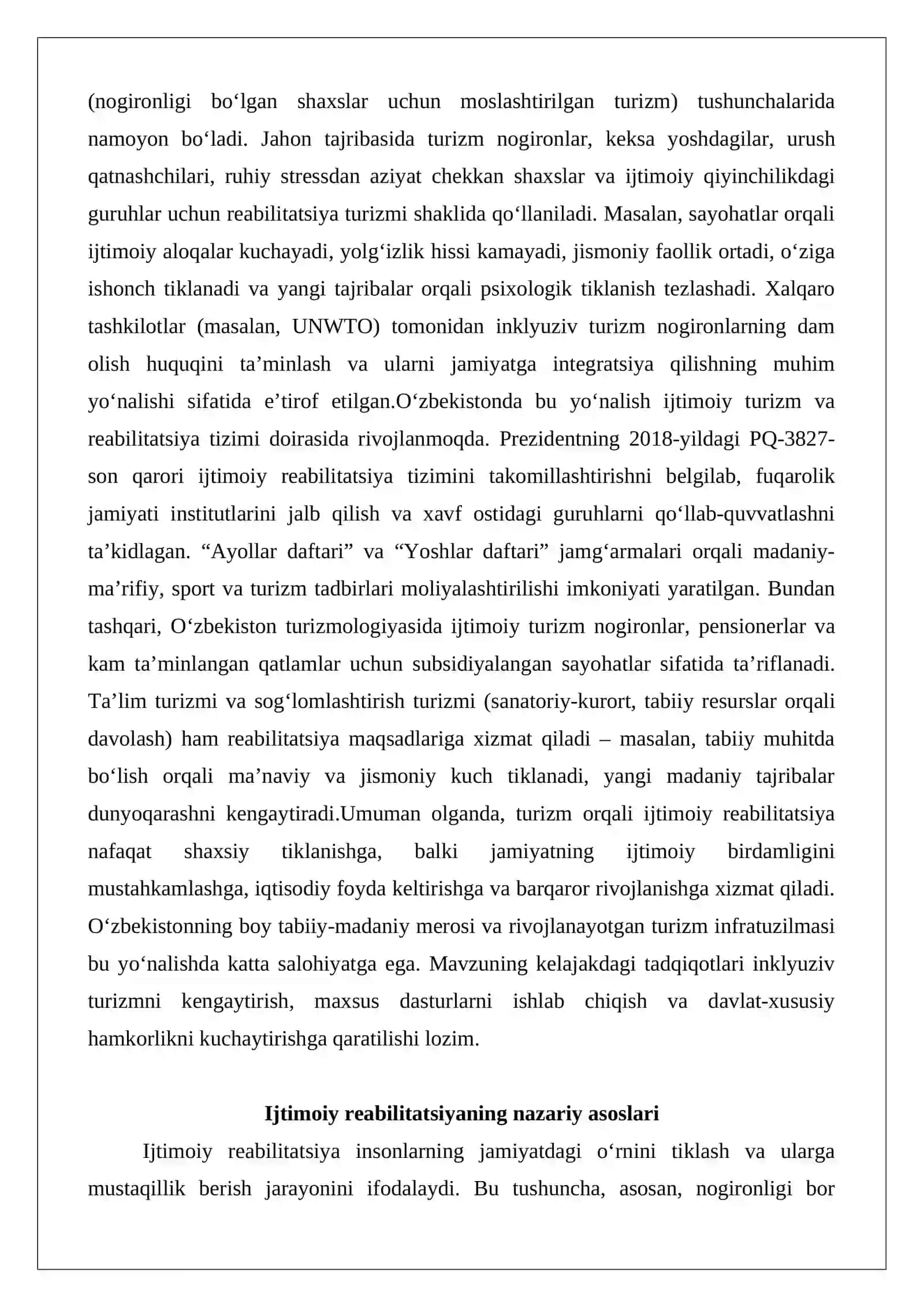 Turizm orqali ijtimoiy reabilitatsiya 2