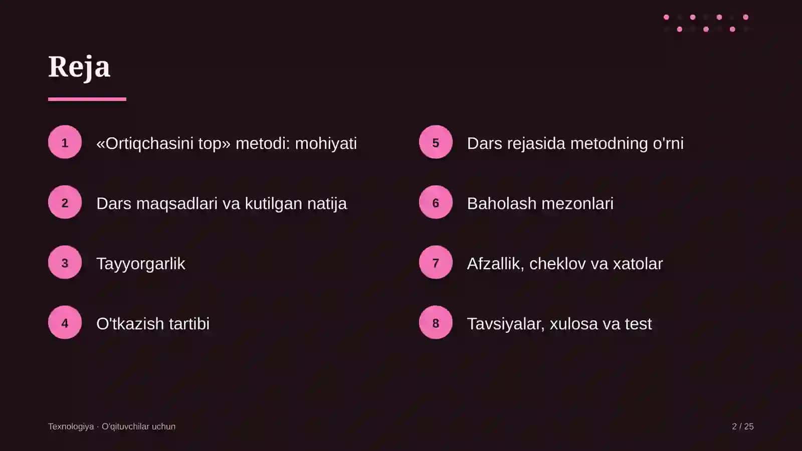 texnologiya darslarida ortiqchasini top metodidan foydalanish 4435 2