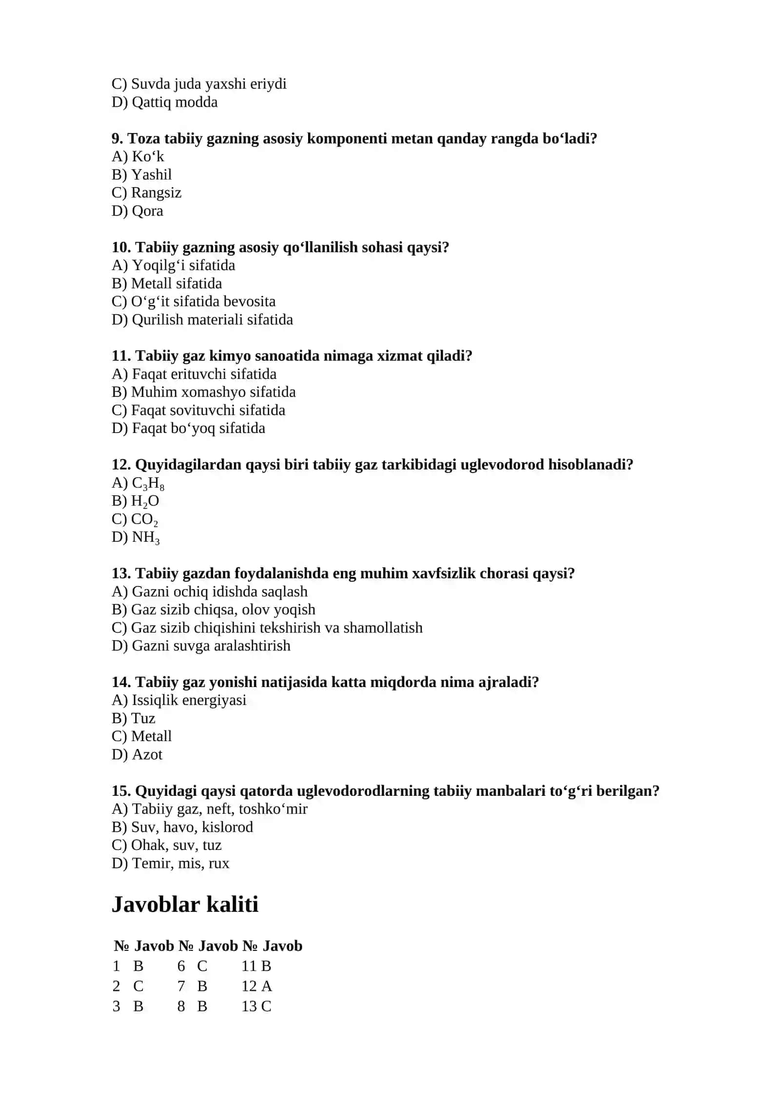 Uglevodorodlarning tabiiy manbalari. Tabiiy gaz 2