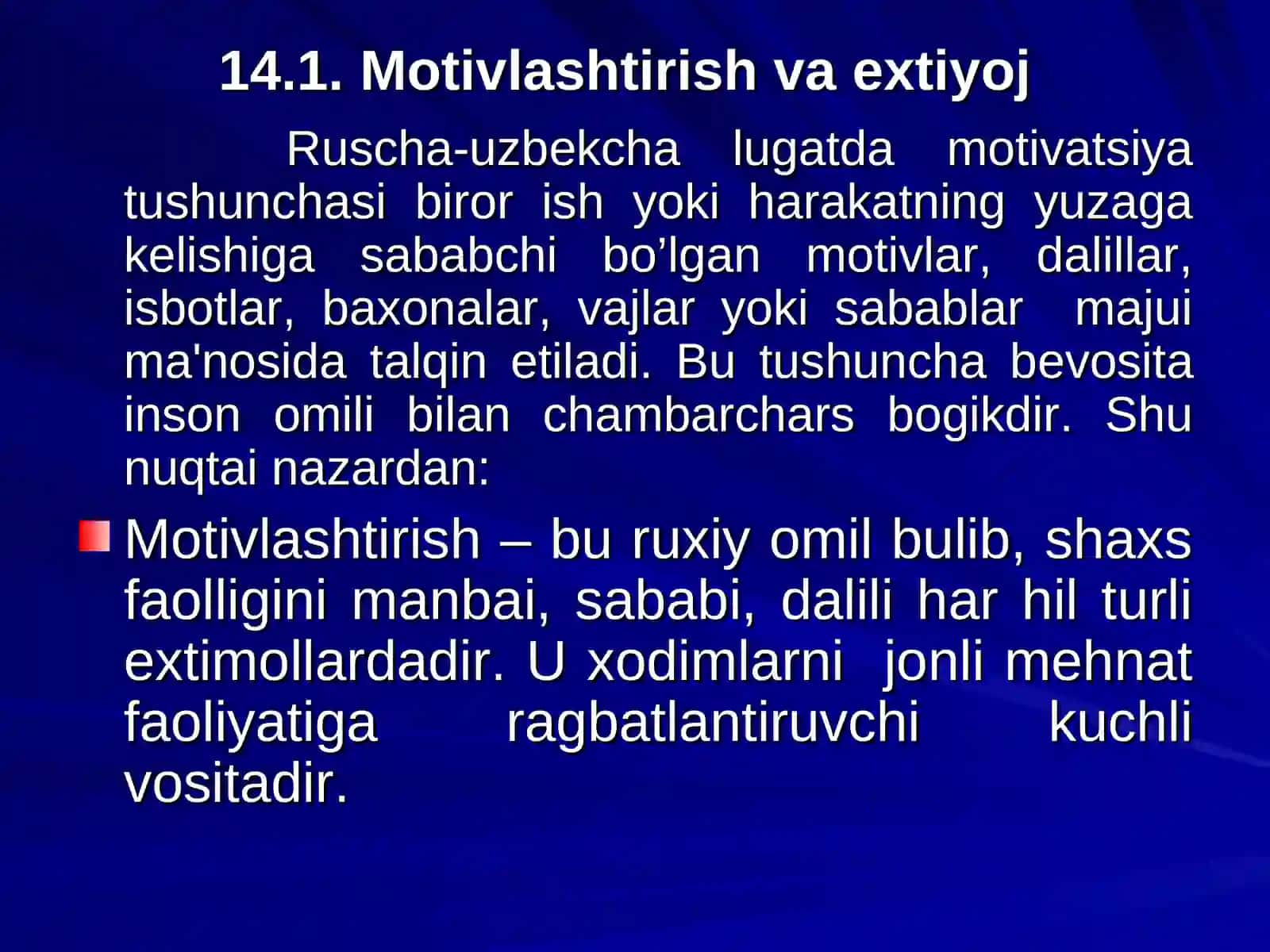 Menejment fanida motivlashtirish 2