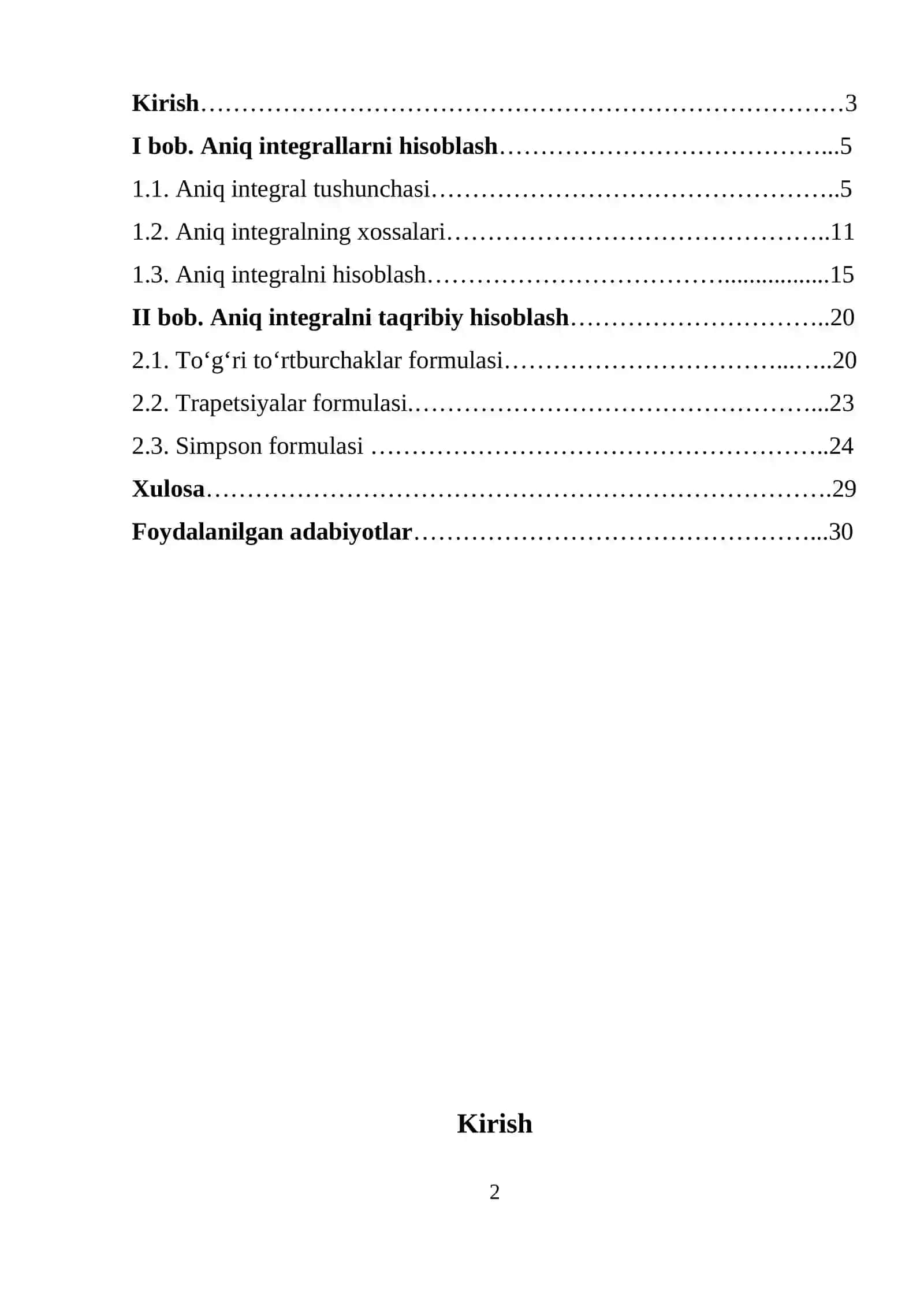 Aniq integrallarni taqribiy hisoblash 2