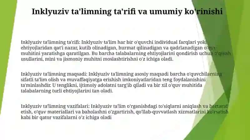 Inklyuziv TaʼLimning Maqsadi Va Vazifalari 2