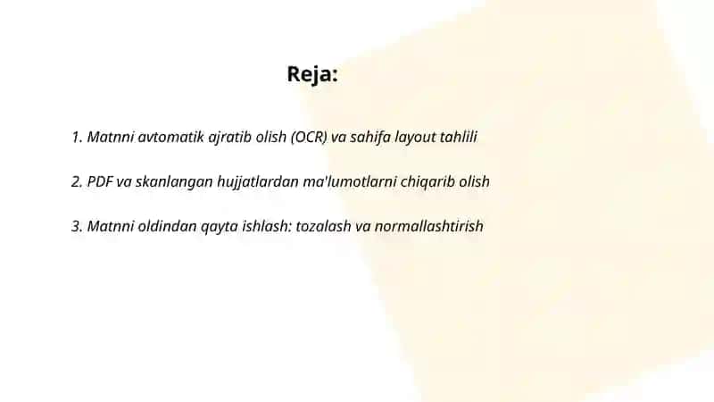 Matnli hujjatlarni qayta ishlash texnologiyalari 2