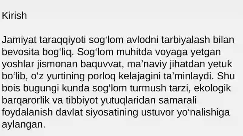 Sog'lom muhid - sog'lom avlod. Tibbiyotda Ahmad Al - Farg'oniy merosi. 2