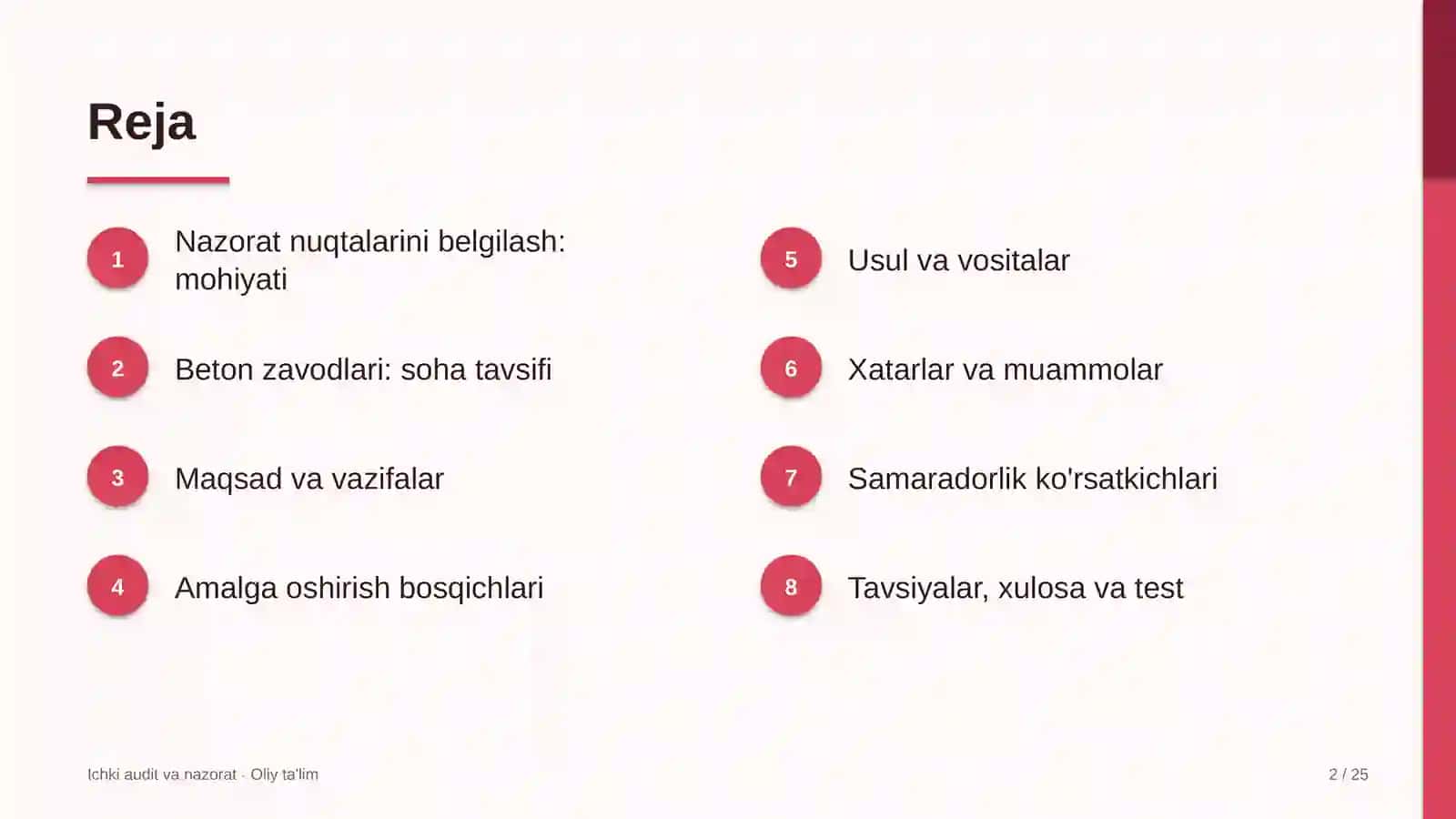 Beton zavodlarida nazorat nuqtalarini belgilash 2