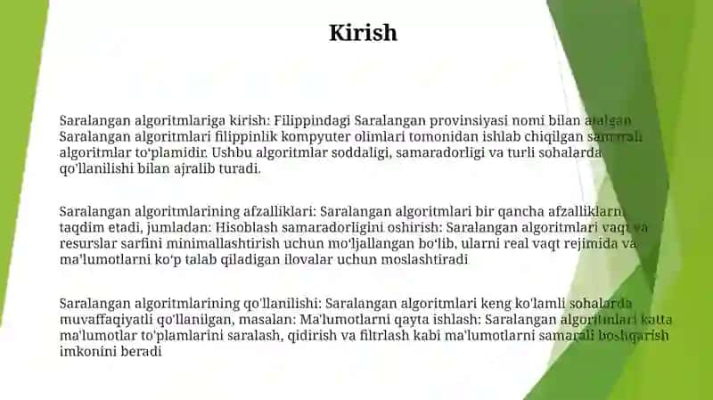 Saralangan Algoritmlar 2