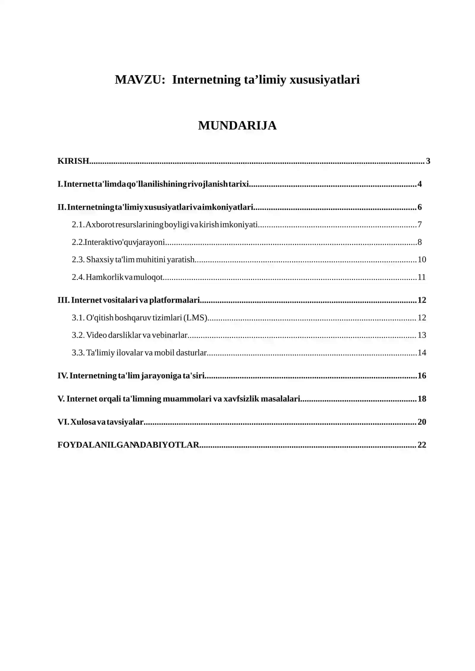 Internetning ta'limiy xususiyatlari 2