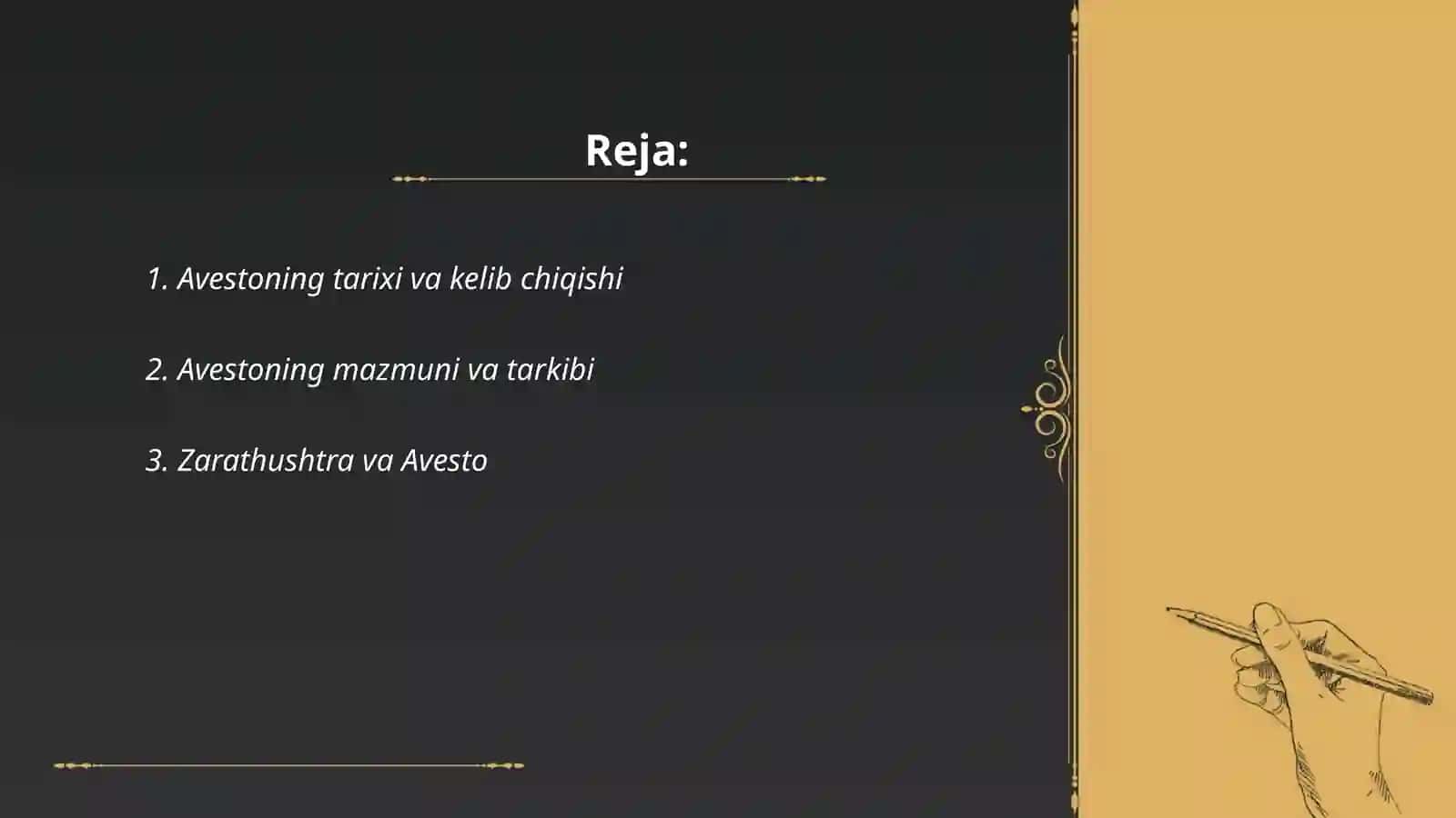 Avesto va uning markaziy Osiyo xalqlari hayotida tutgan oʻrni 2