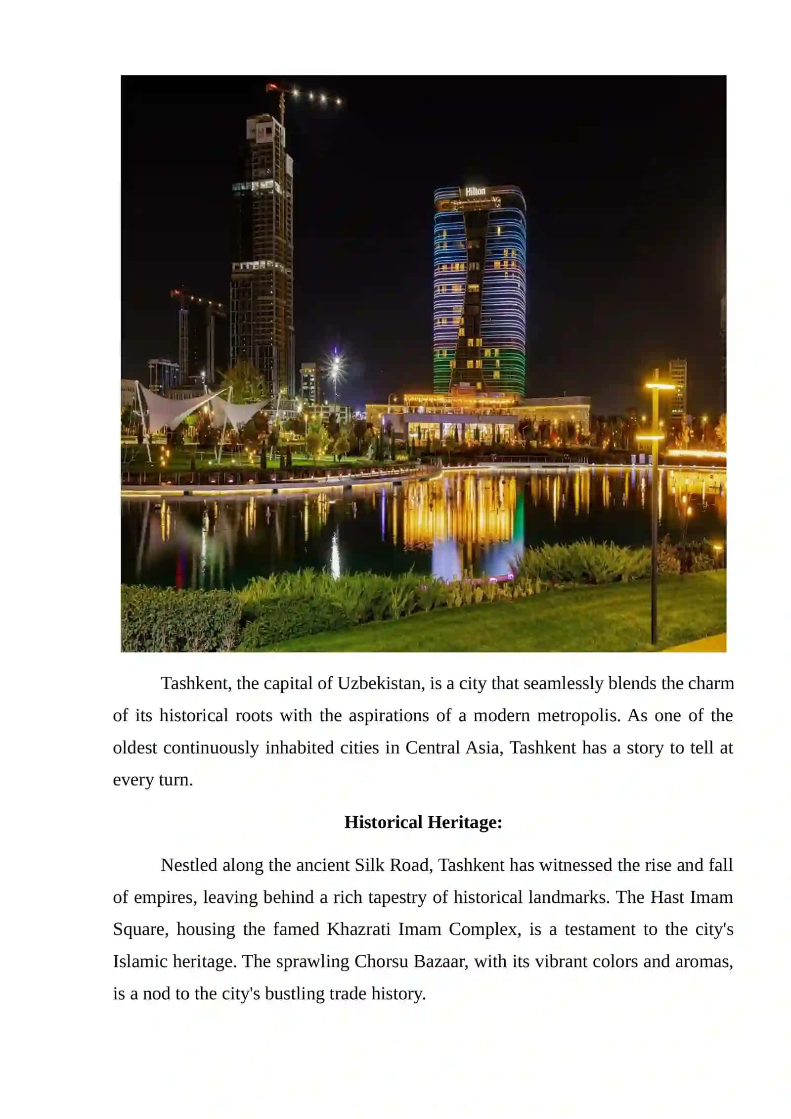 Tashkent: A Vibrant City of Rich Culture and Modernity 2