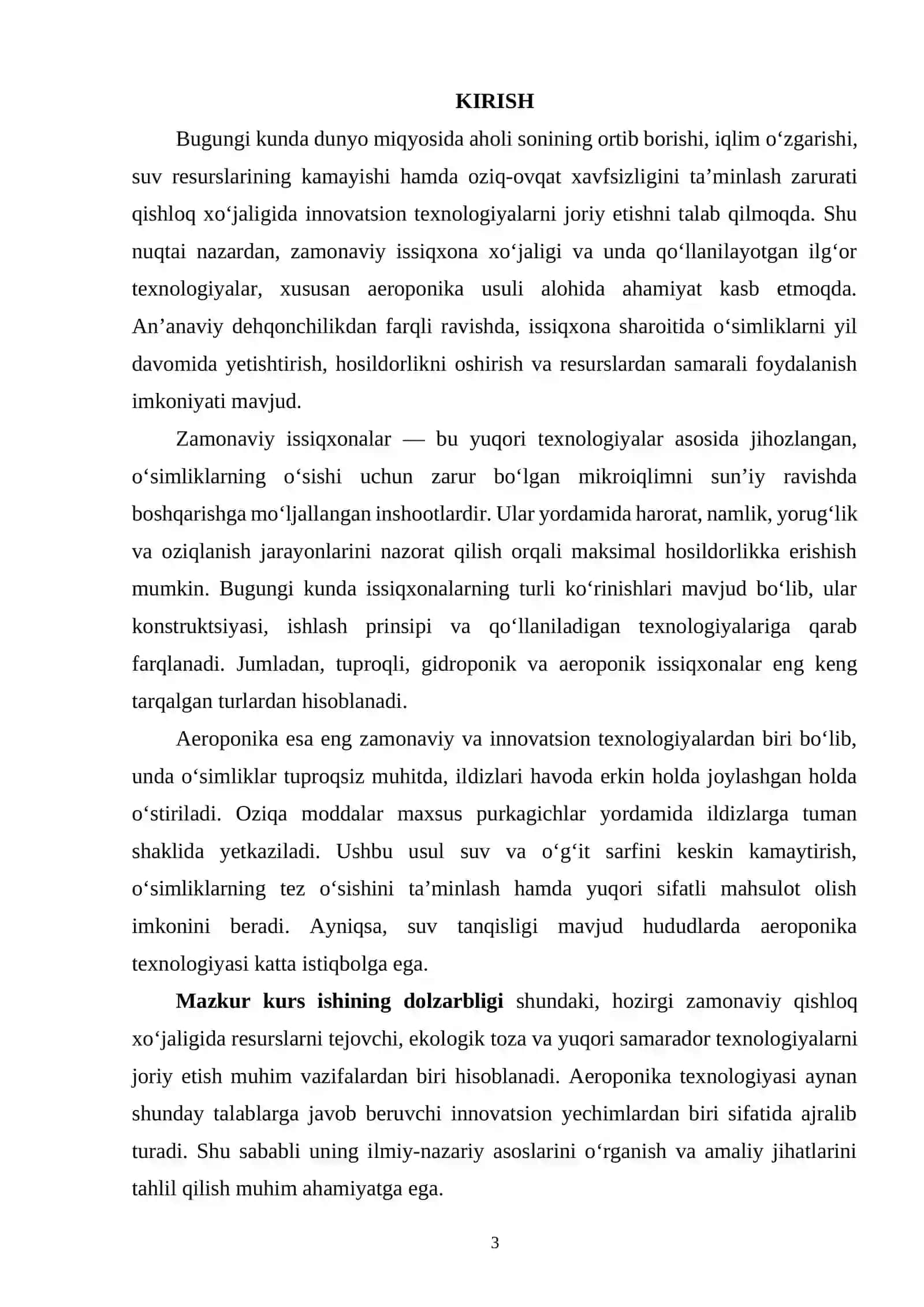 ZAMONAVIY ISSIQXONALARNING TURLARI AEROPONIKANI ASOSIY JOYGA TUSHIRISH 2