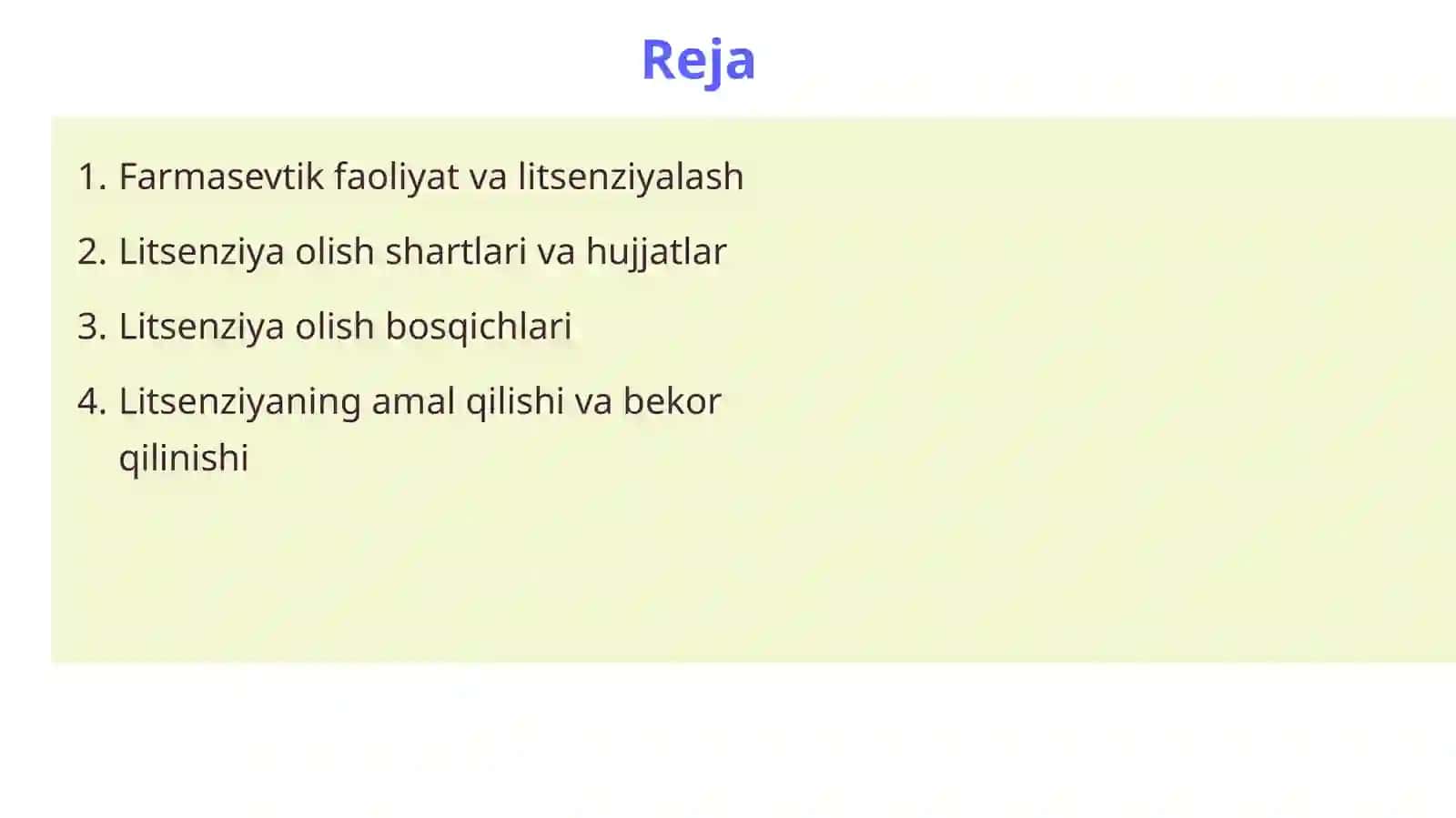 Farmasevtik Faoliyat Uchun Litsenziya Olish Qoidalari 2