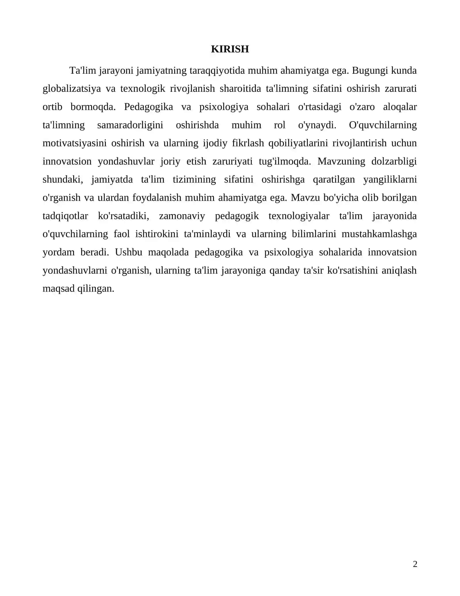 Pedagogika va psixologiyada innovatsion yondashuvlar 2