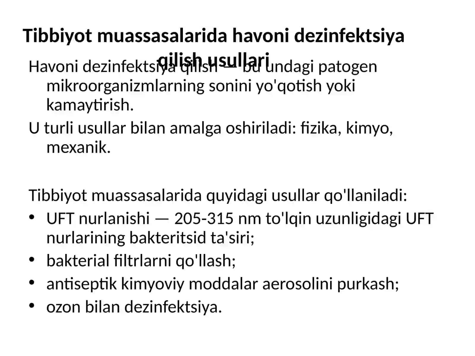 Havoni zararsizlantirishga sanitariya-epidemiologiya talablari 2