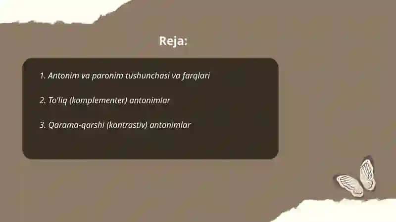 Antonim va Paronim turlari 2