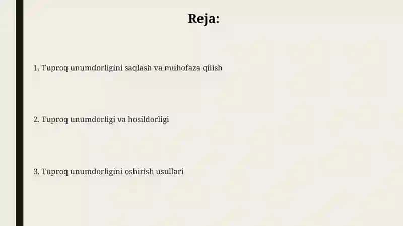 Tuproq gumusi va unumdorligi 2
