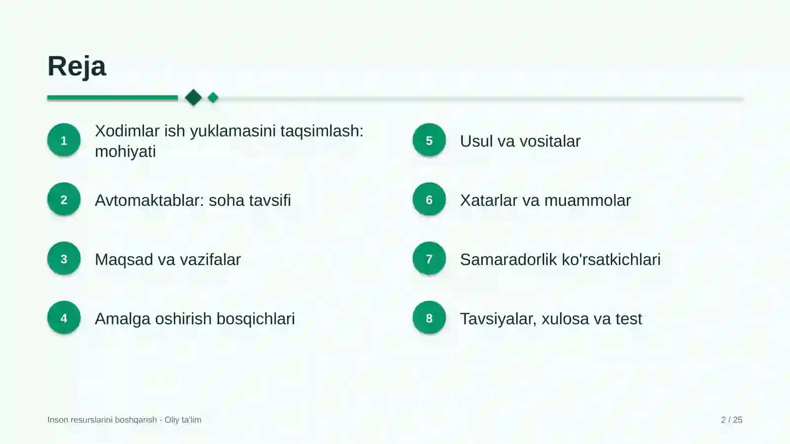 Xodimlar ish yuklamasini taqsimlash: mohiyati 2