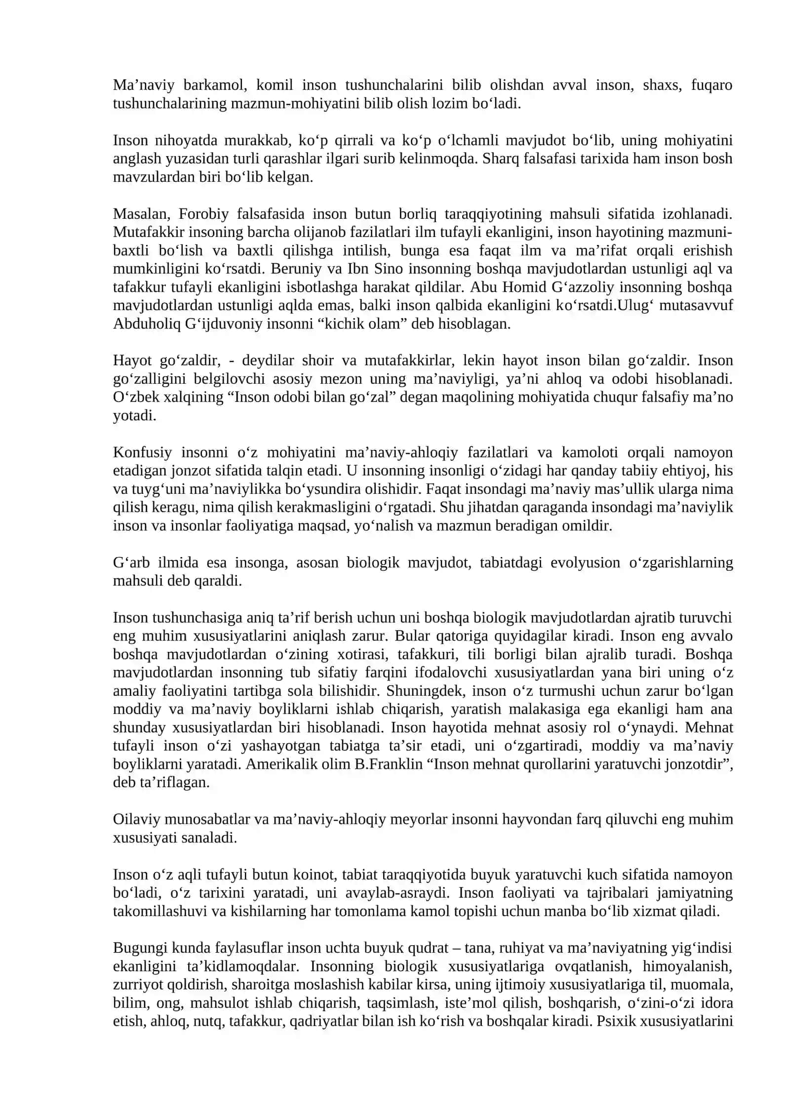 BILIM INSON MANAVIY KAMOLOTI OMILI 2