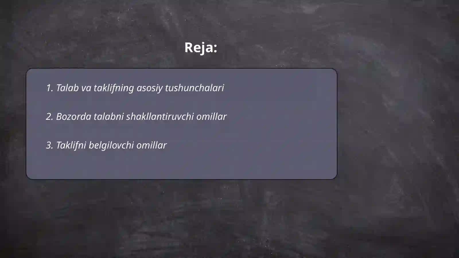 Talab va taklifning asosiy tushunchalari 2
