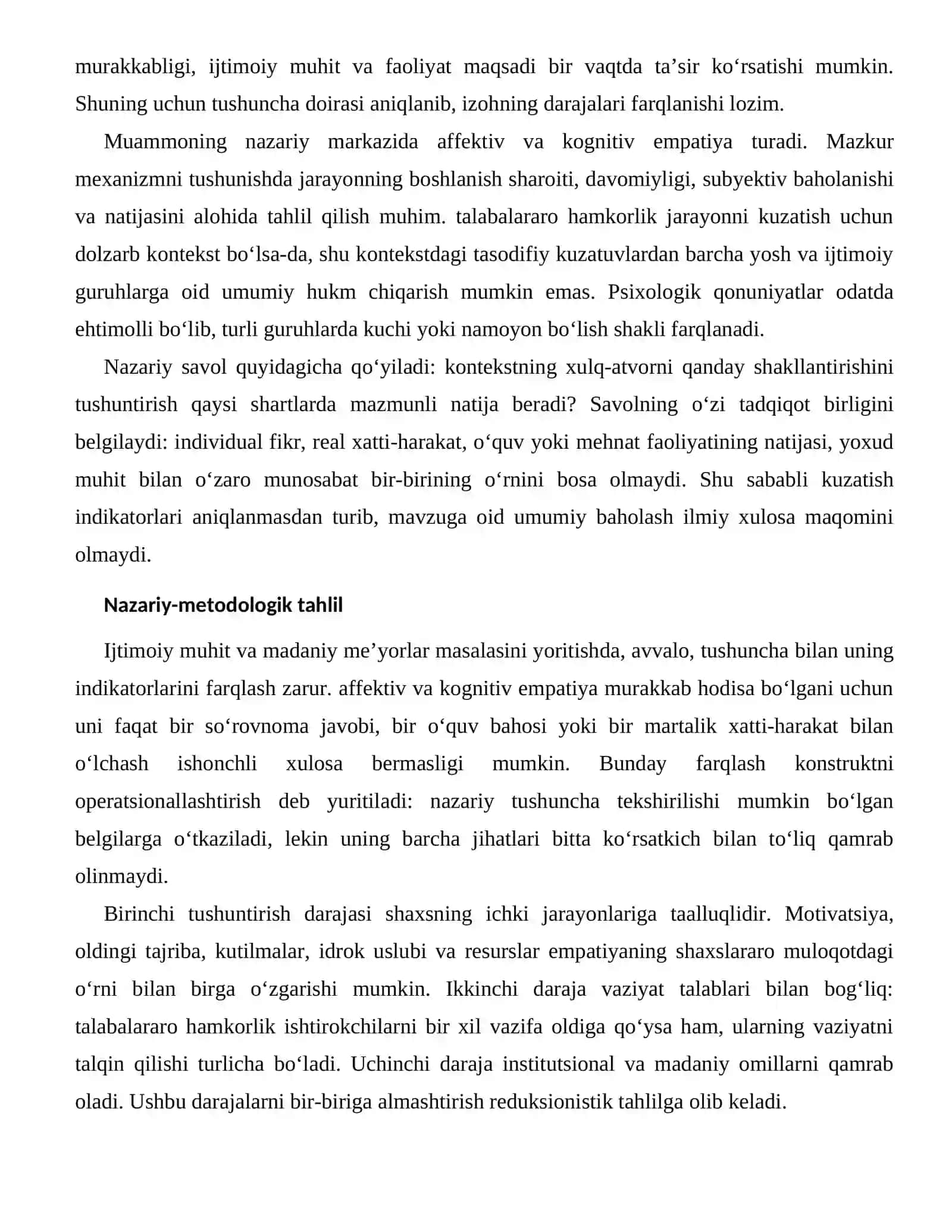 EMPATIYANING SHAXSLARARO MULOQOTDAGI O‘RNI — IJTIMOIY-MADANIY OMILLARI 2