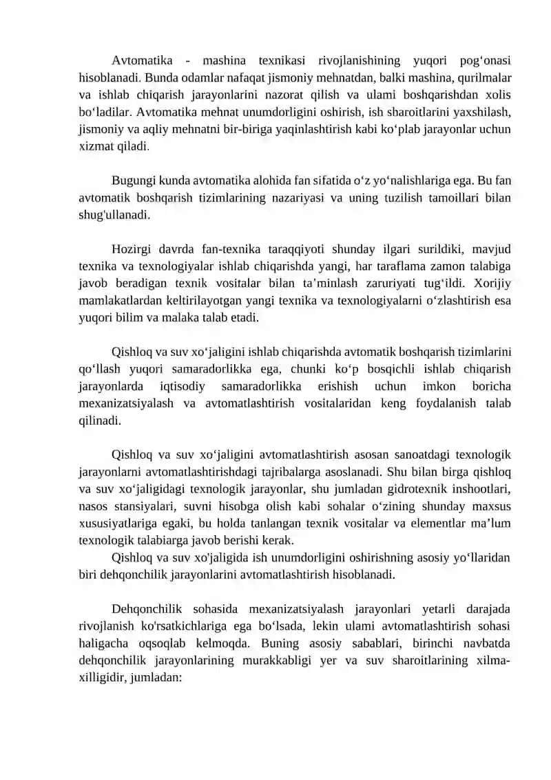 Avtomatikaning Texnik Vositalari 2