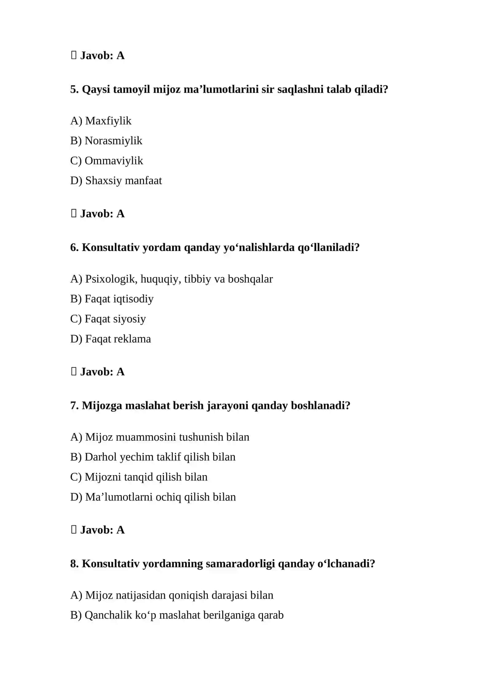 Konsultativ yordamning eng muhim tamoyillari 2
