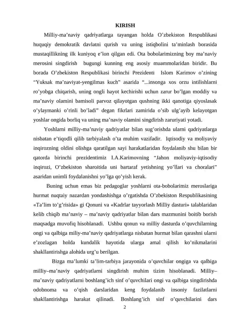 O’QUVCHILARNI MILLIY QADRIYATLAR ASOSIDA MA’NAVIY-AXLOQIY TARBIYALASHDA OILANING ROLI 2