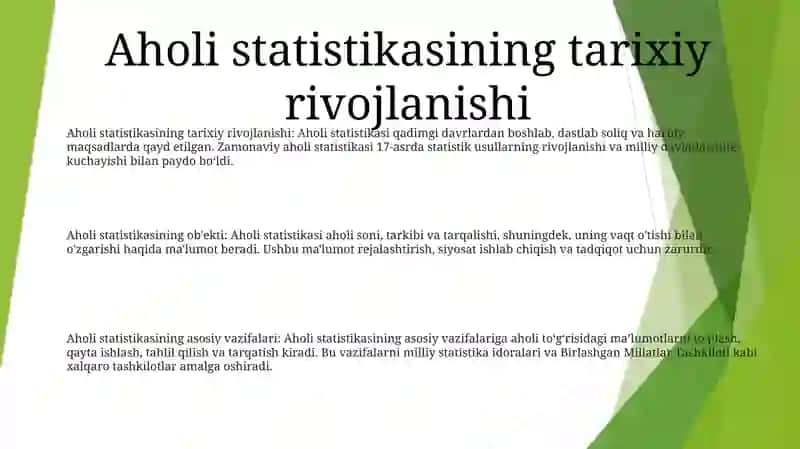 Aholi Statistikasining Paydo Bo Lish Tarixi 2