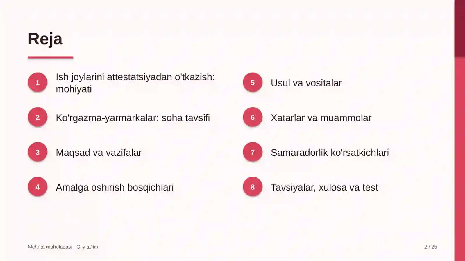 Ko'rgazma-yarmarkalarda ish joylarini attestatsiyadan o'tkazish 2