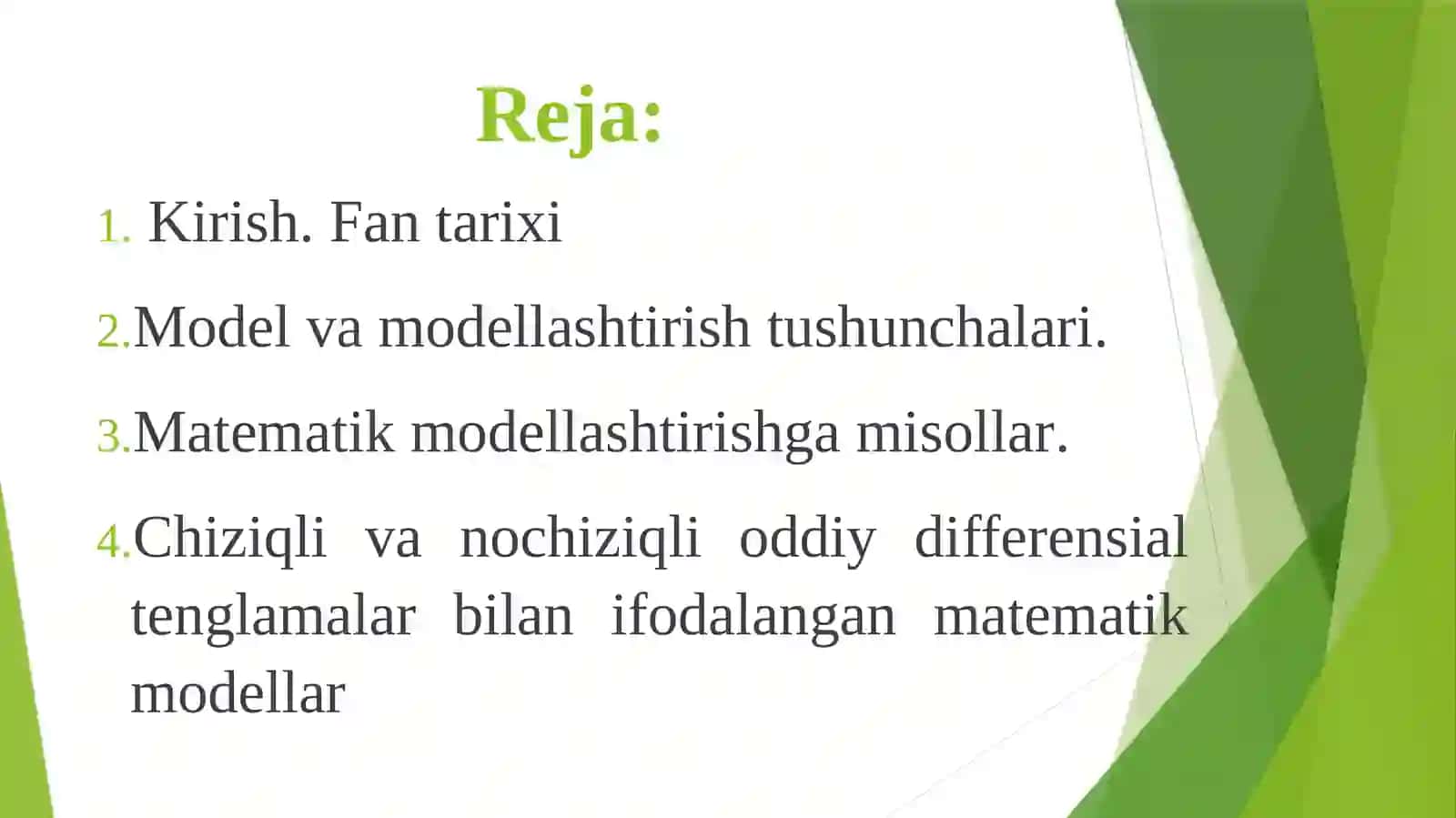 Matematik modellashtirish 2