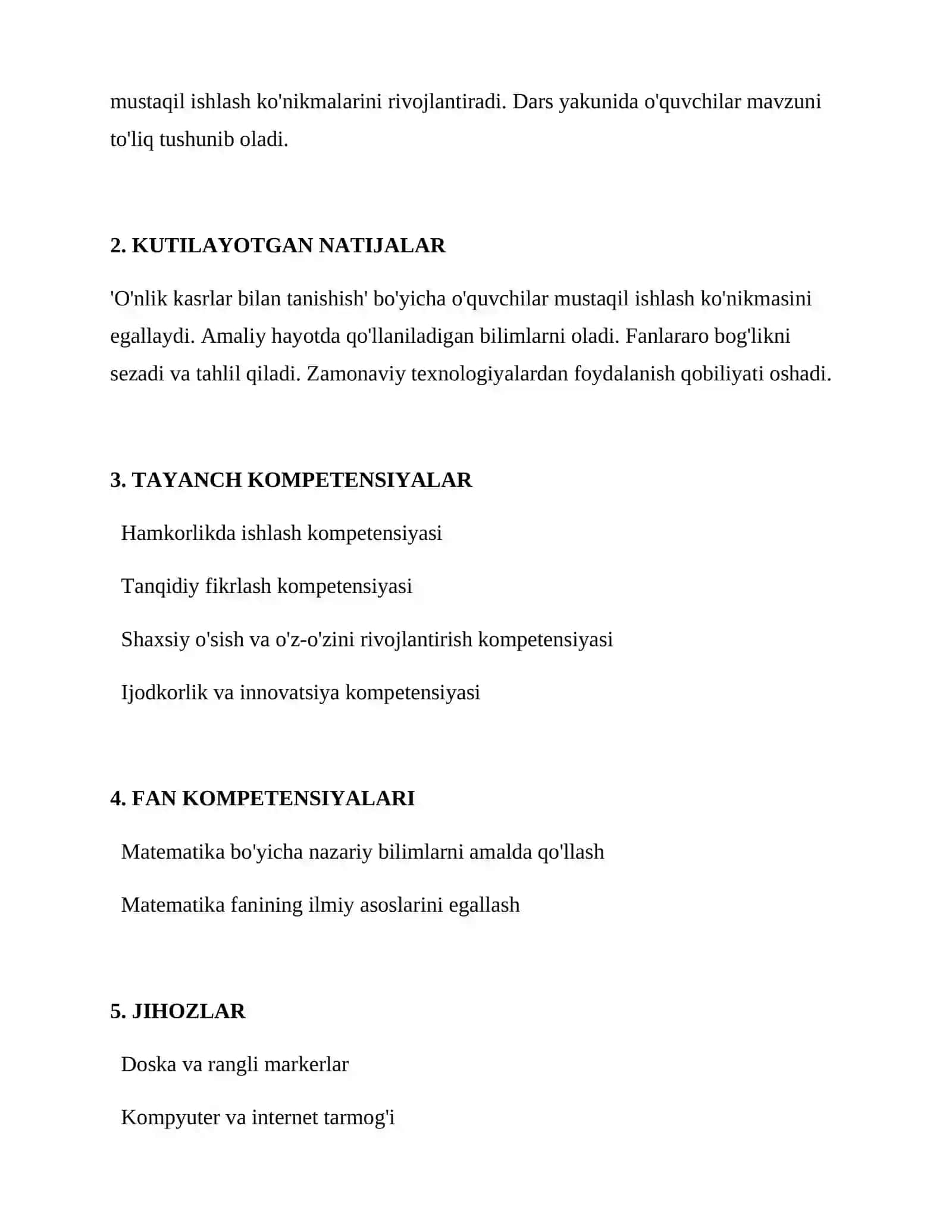 O'nlik kasrlar bilan tanishish 2