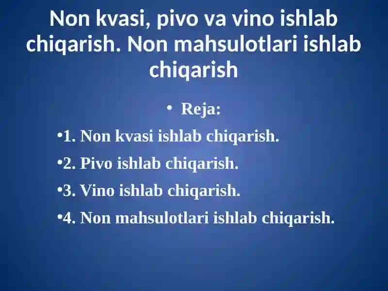SHAROB TAYYORLASH TEXNOLOGIYASI 2