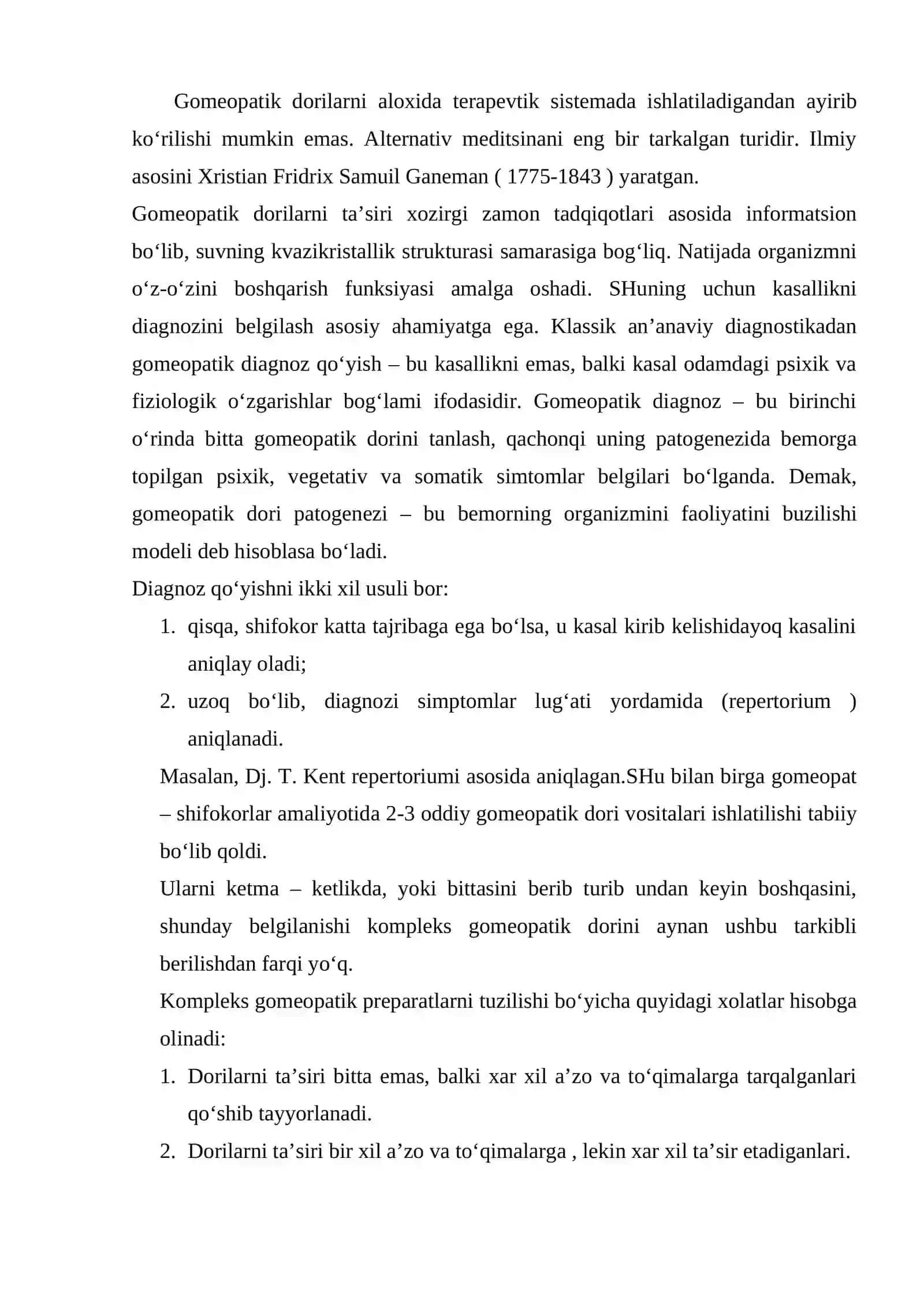 Gomeopatik dori preparatlarini turli kasalliklarda qo‘llash asoslari 2