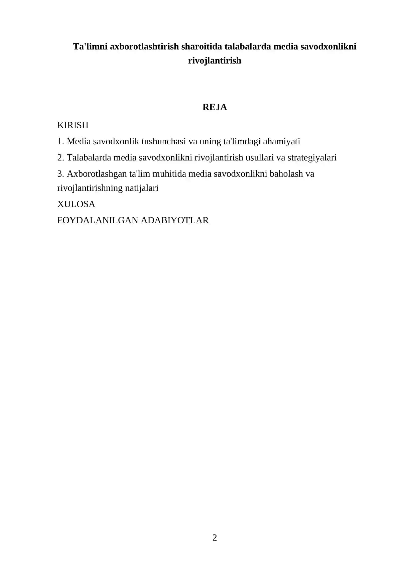 Ta'limni axborotlashtirish sharoitida talabalarda media savodxonlikni rivojlantirish 2