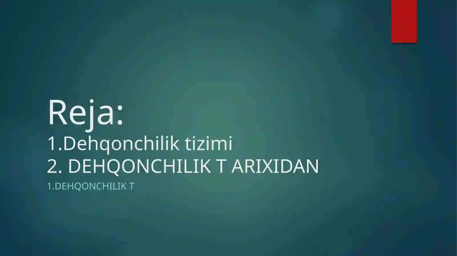 Dehqonchilik  tizimi 2