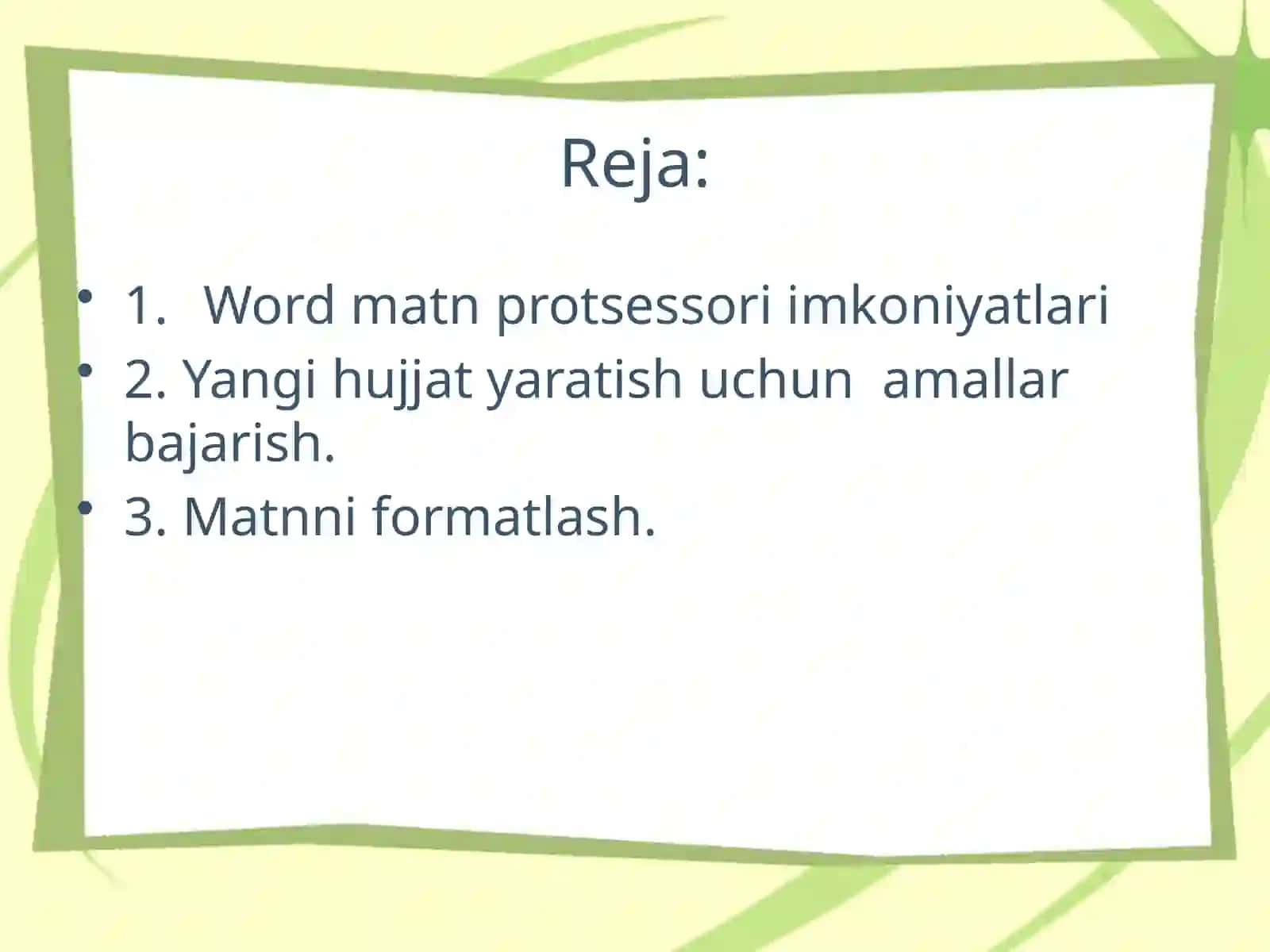 Microsoft Word mаtn protsessori imkоniyatlаri 2