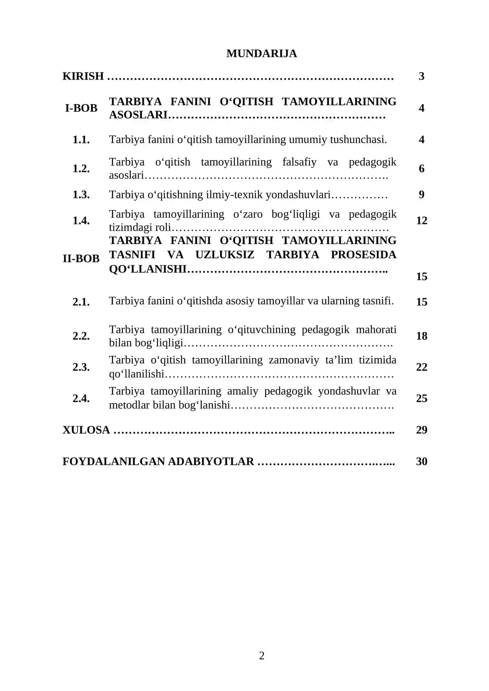 TARBIYA FANINI O‘QITISH TAMOYILLARI VA ULARNING TASNIFI 2