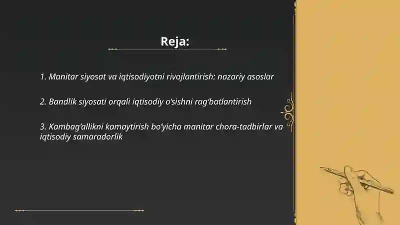 O'zbekiston respublikasi manitar siyosat orqali iqtisodiyotni rivojlantirish 2