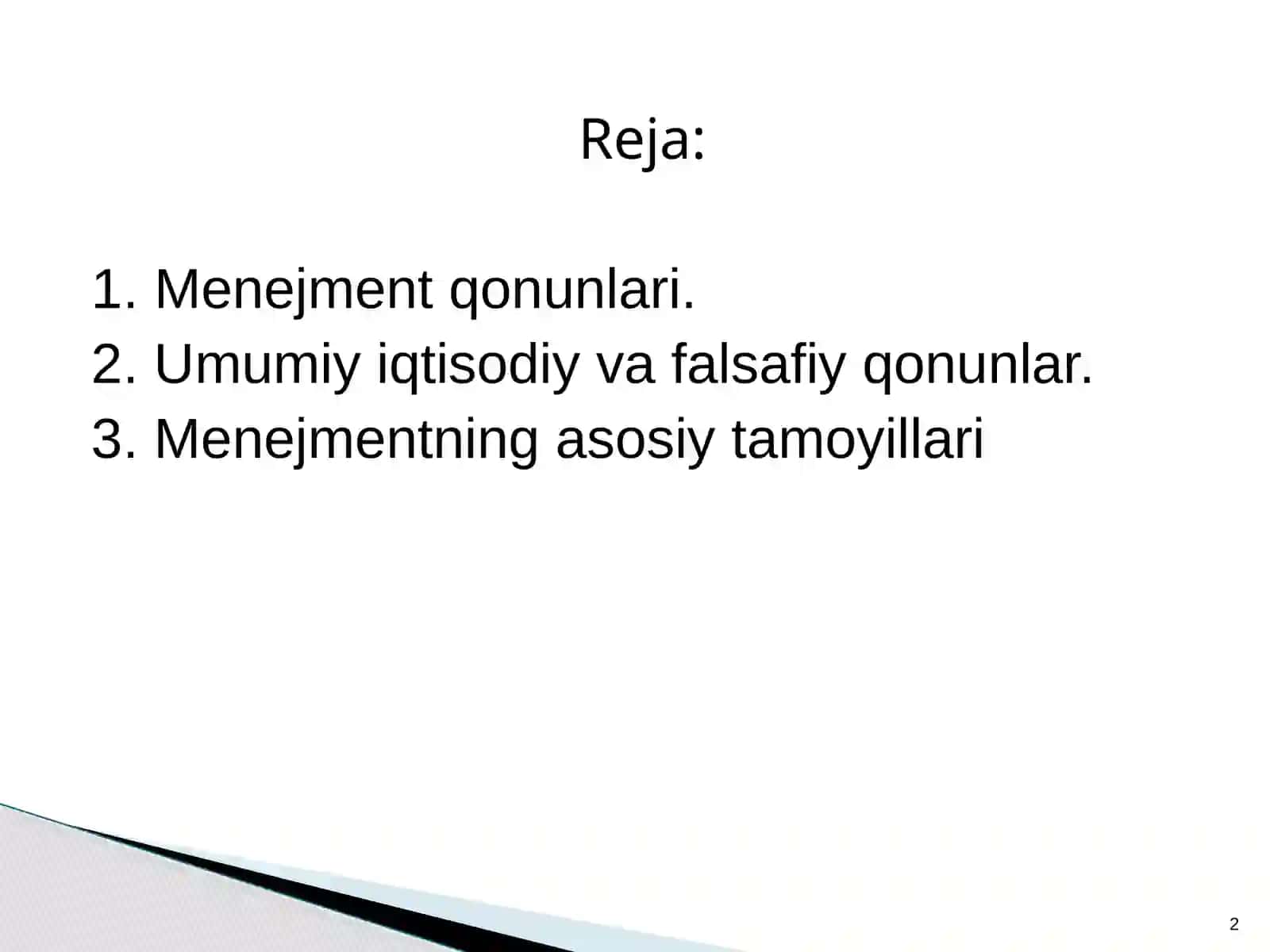 QISHLOQ XO‘JALIGI MENEJMENTIDA QO‘LLANILADIGAN QONUNLAR VA TAMOYILLAR 2