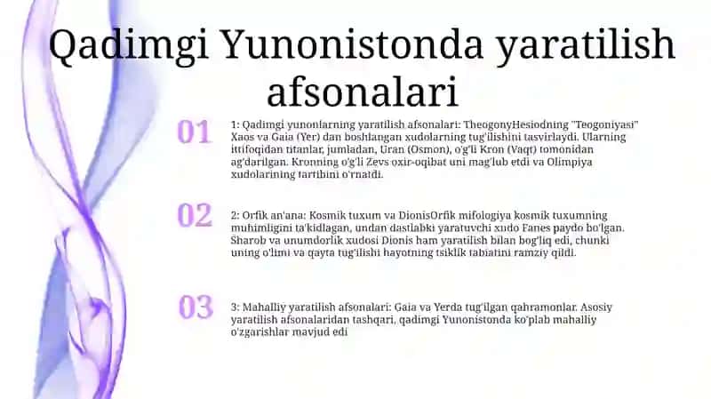 Qadimgi Yunonistonda Olam Va Odamning Paydo Bo'Lishi Haqidagi Mifologik Tasavvurlarning Shakllanishi 2