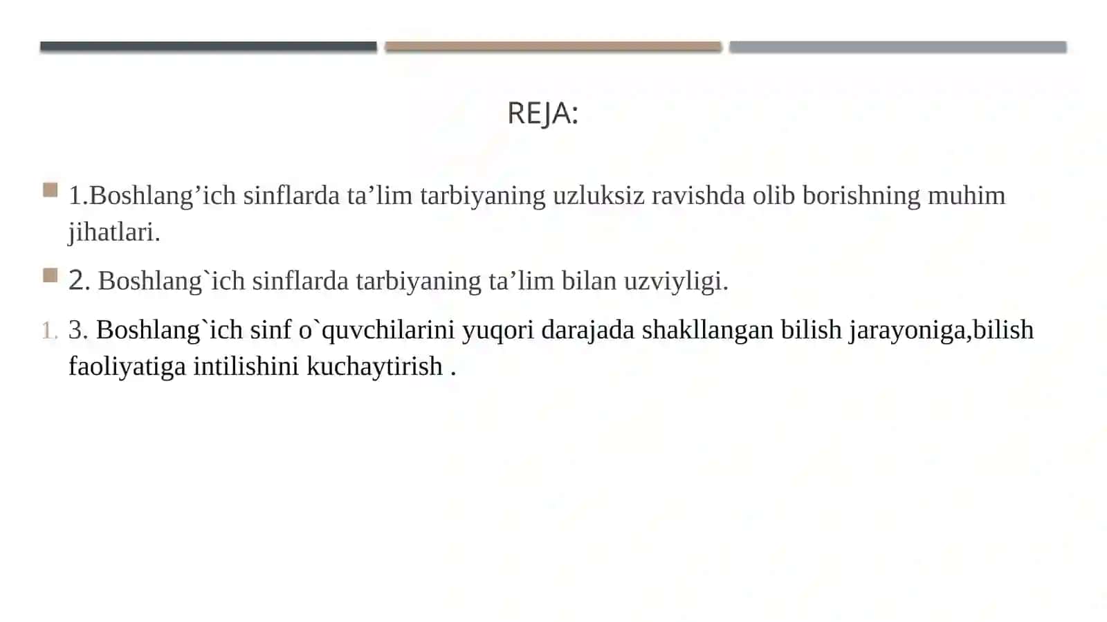Boshlang’ich sinflar ta’lim-tarbiya jarayonining tashkilitish 2