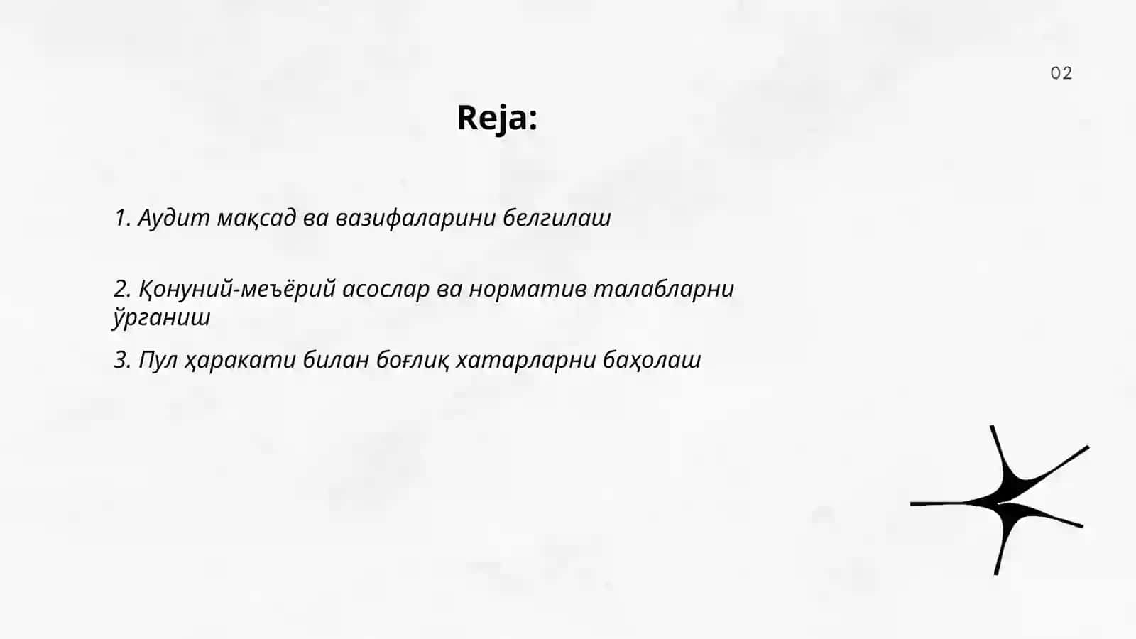 Пул маблағлари ҳаракати билан боғлиқ муомалалар аудитини ташкил етиш ва ўтказиш тартиби 2