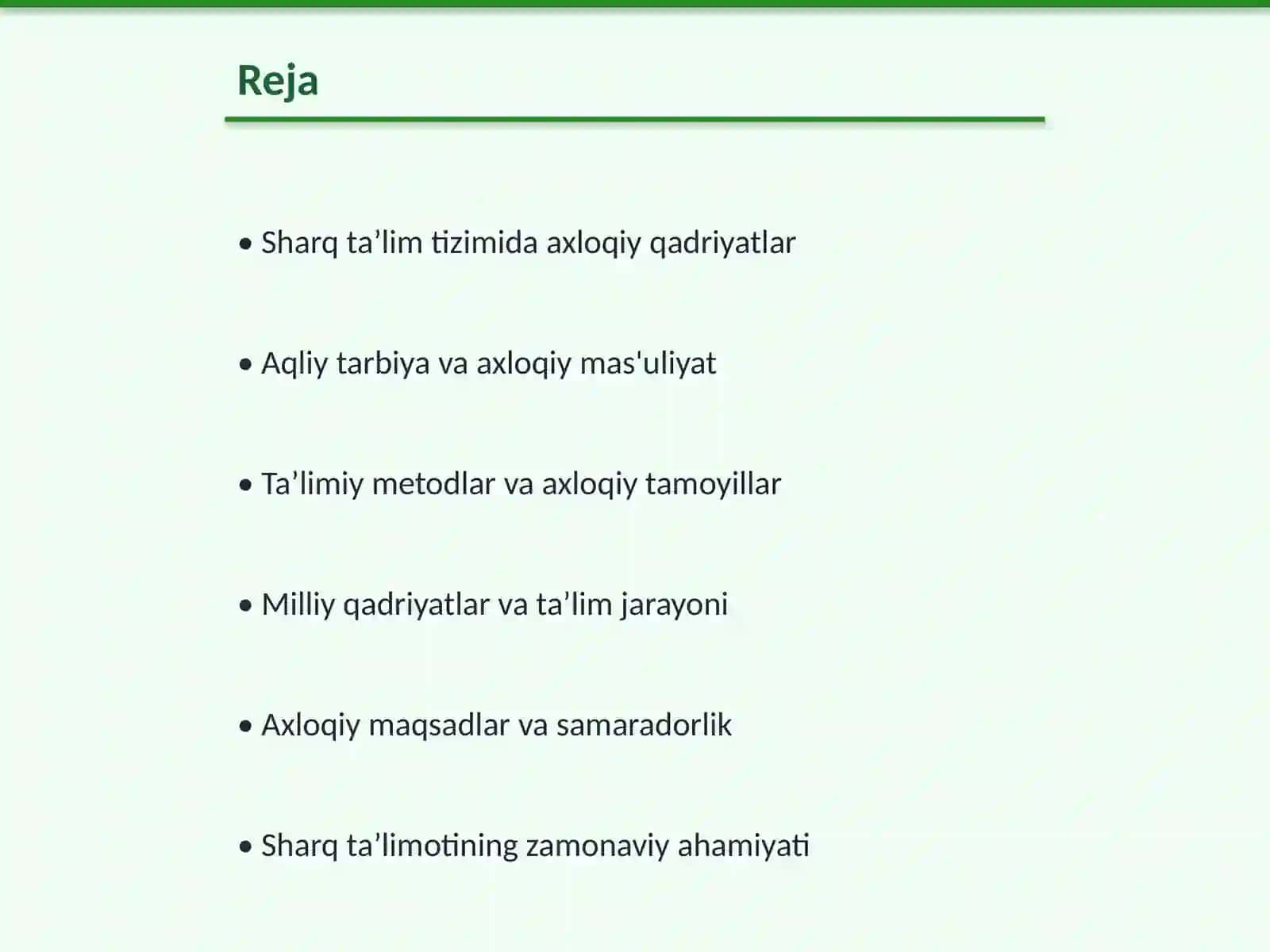 Sharq pedogogik taʼlimotida taʼlimiy-axloqiy qarashlar 2