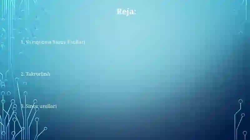 Yo'riqnoma Yozuv Usullari 2